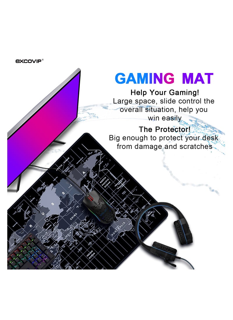 excovip - Gaming Mouse Pad XXL,Anti-Skid 900x400mm Mouse Pads Extended Large Desk Pad World Map Keyboard Mousepad (Upgrade Version) - Image 1