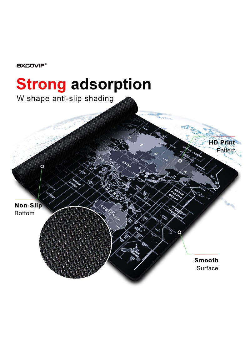 excovip - Gaming Mouse Pad XXL,Anti-Skid 900x400mm Mouse Pads Extended Large Desk Pad World Map Keyboard Mousepad (Upgrade Version) - Image 1