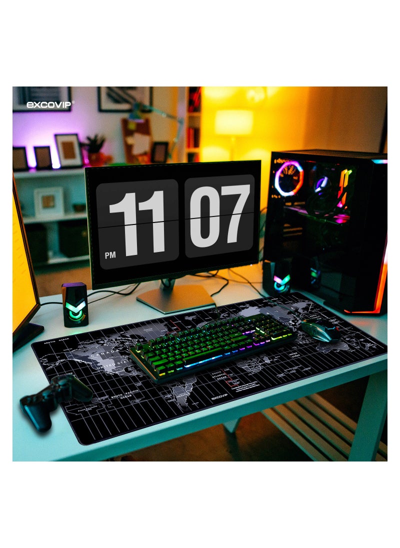 excovip - Gaming Mouse Pad XXL,Anti-Skid 900x400mm Mouse Pads Extended Large Desk Pad World Map Keyboard Mousepad (Upgrade Version) - Image 1