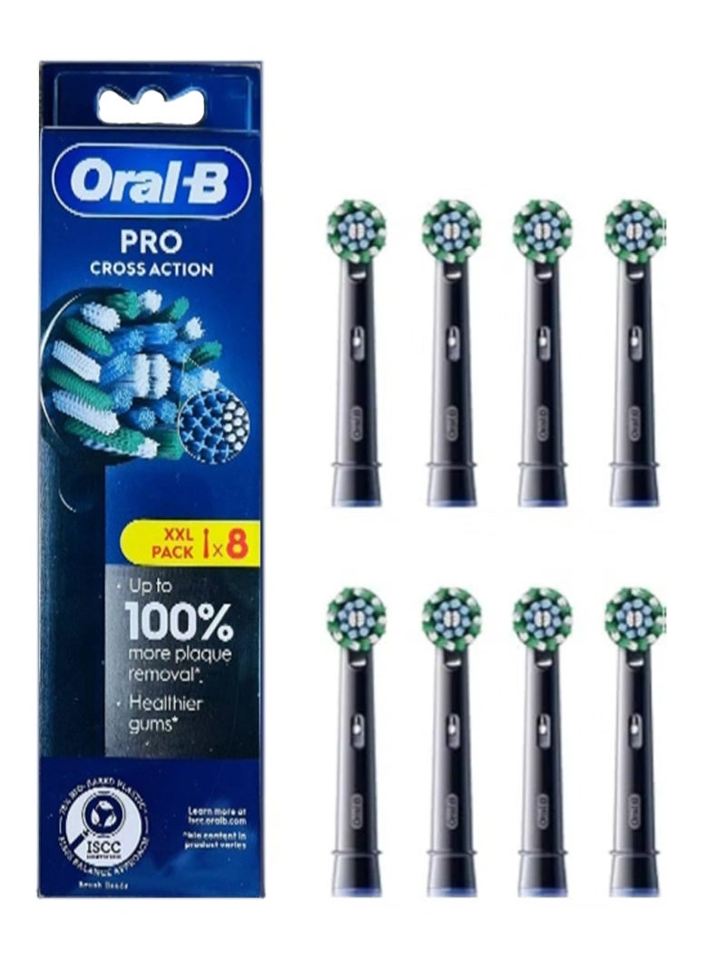 أورال بي رأس فرشاة الأسنان الكهربائية النظيفة الحساسة Oral-B Pro ، على شكل X و فرشات ناعمة إضافية لإزالة الفرشاة اللطيفة وإزالة اللوحة ، حزمة من 8 رؤوس فرشاة الأسنان ، أسود (قد تختلف التعبئة) - Image 2