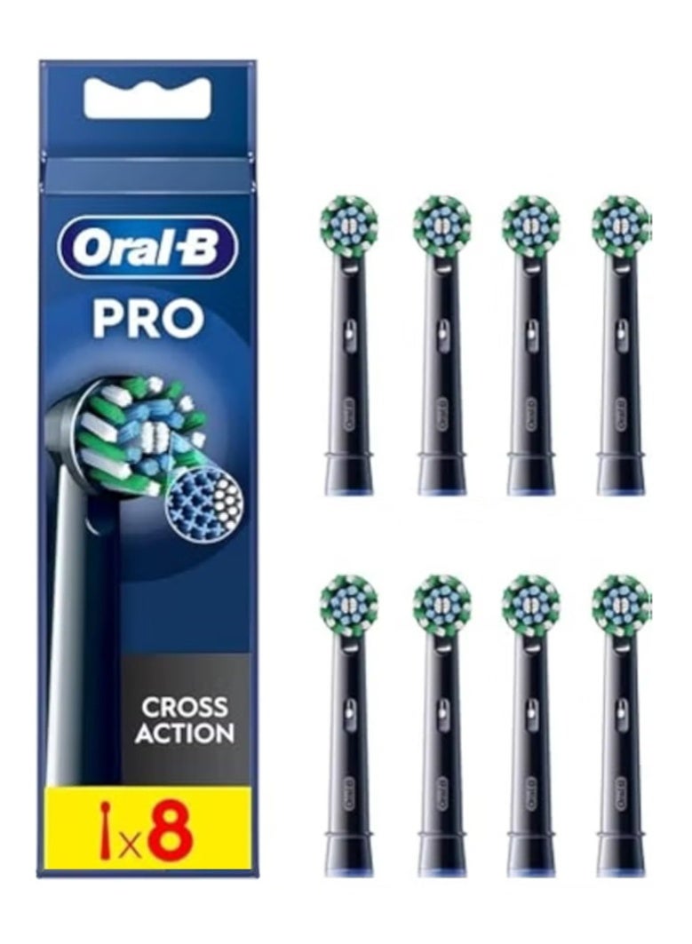 أورال بي رأس فرشاة الأسنان الكهربائية النظيفة الحساسة Oral-B Pro ، على شكل X و فرشات ناعمة إضافية لإزالة الفرشاة اللطيفة وإزالة اللوحة ، حزمة من 8 رؤوس فرشاة الأسنان ، أسود (قد تختلف التعبئة) - Image 1