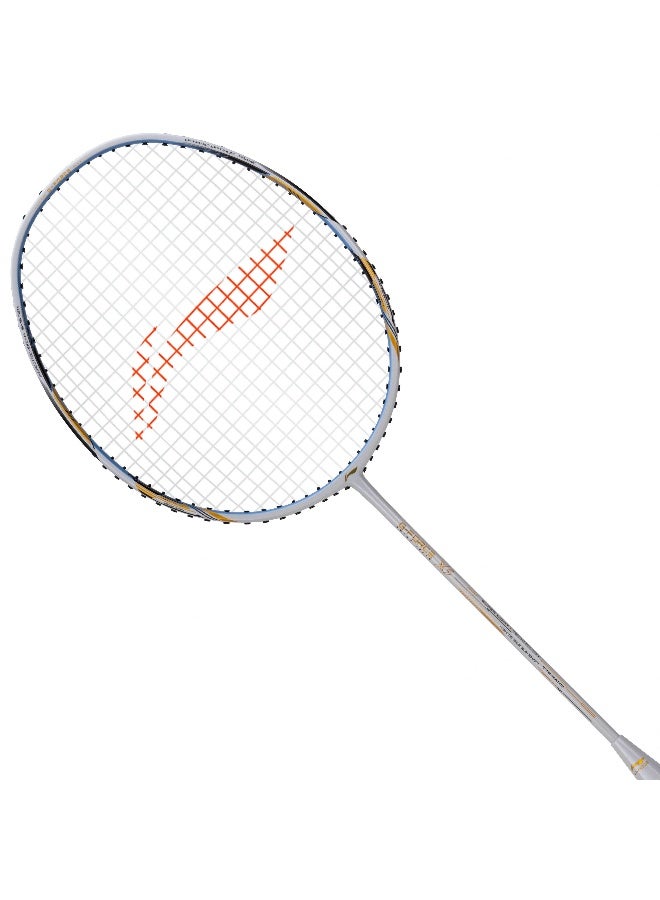 Li-Ning G-Force X5-79 Grams G6 Badminton Racket Strung Badminton Racket with Free Full Cover (White/Gold/Blue) - Image 1