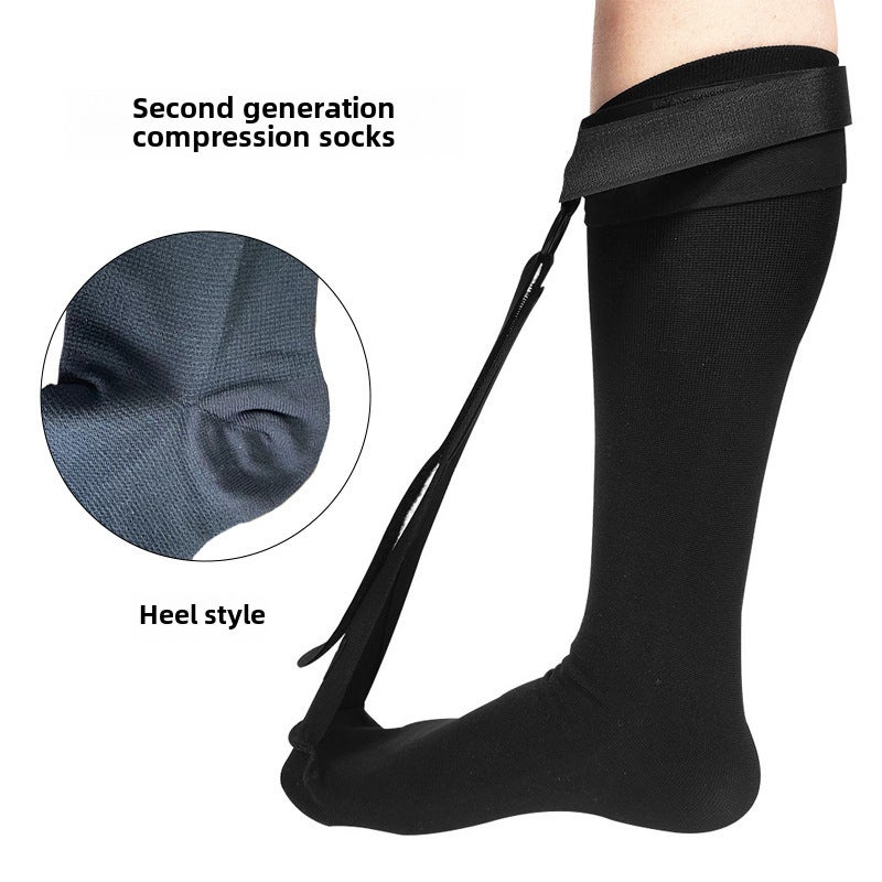 Generic Beiduoen Pedal Support Orthotic Compression Socks Second generation compression socks-Black 