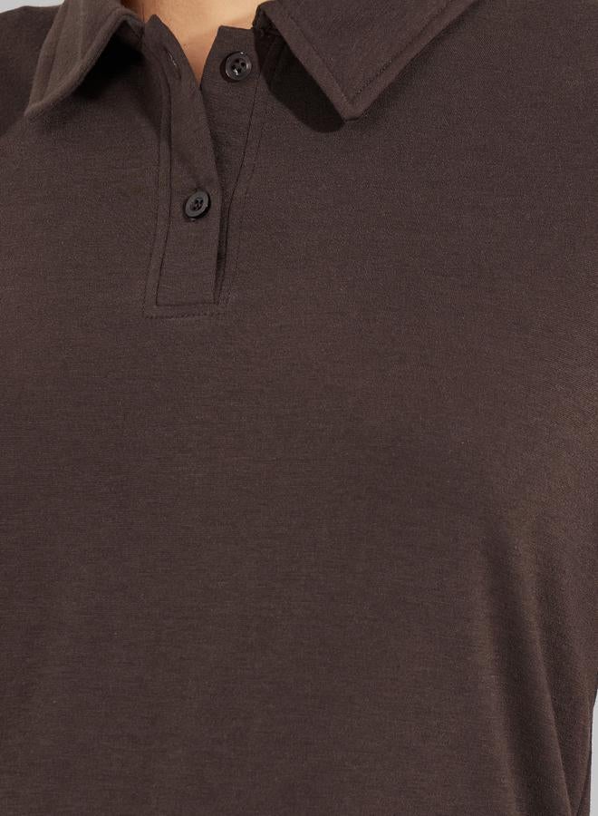 Styli Regular Fit Collared Polo T-Shirt with Padded Shoulder - Image 4