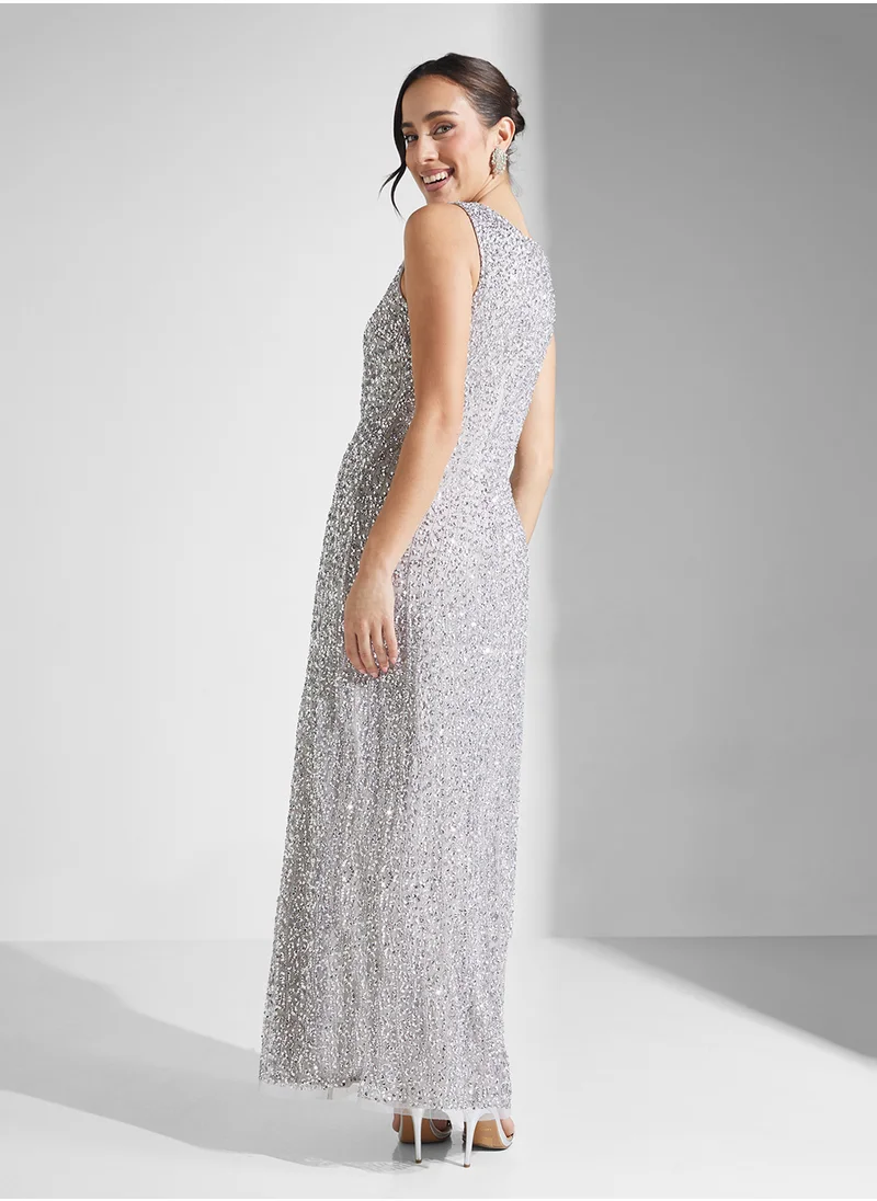 Namshi x Sleeveless Sequinned Dress