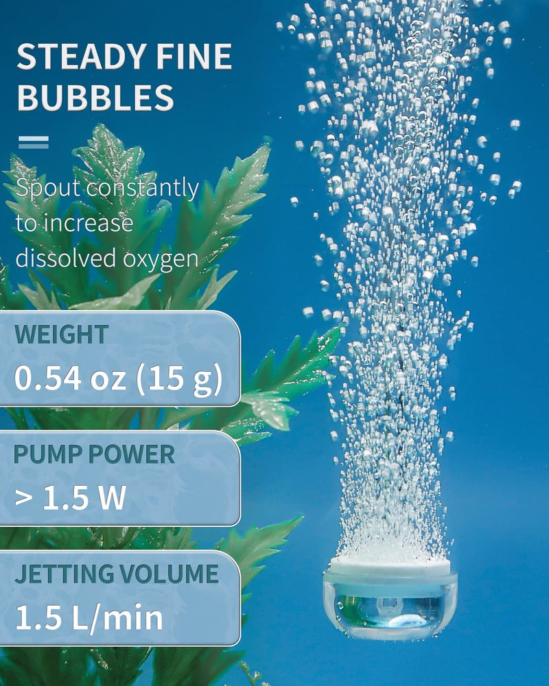 Pawfly Aquarium Air Stone Disc, 0.9 Inch Tiny Fish Tank Air Stone Kit Ultra-High Dissolved Bubbler Airstone with Accessories for Aquarium Fish Tank and Small Bucket(Pump and Tubing Not Included) - Image 2