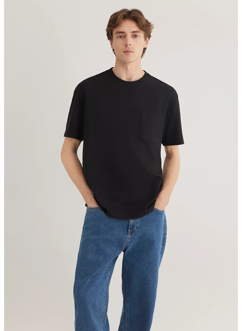 MAVI Blue Men's Black Basic T-Shirt with Pockets 066248-900