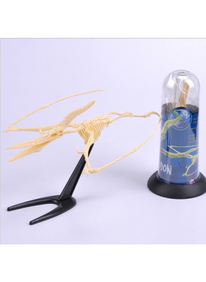 Creative Puzzle 4D Dinosaur Fossil Dinosaur Model Toy Mammoth Tyrannosaurus Rex Stegosaurus Skeleton 6 Mixed-Color:Pterosaur - Image 4