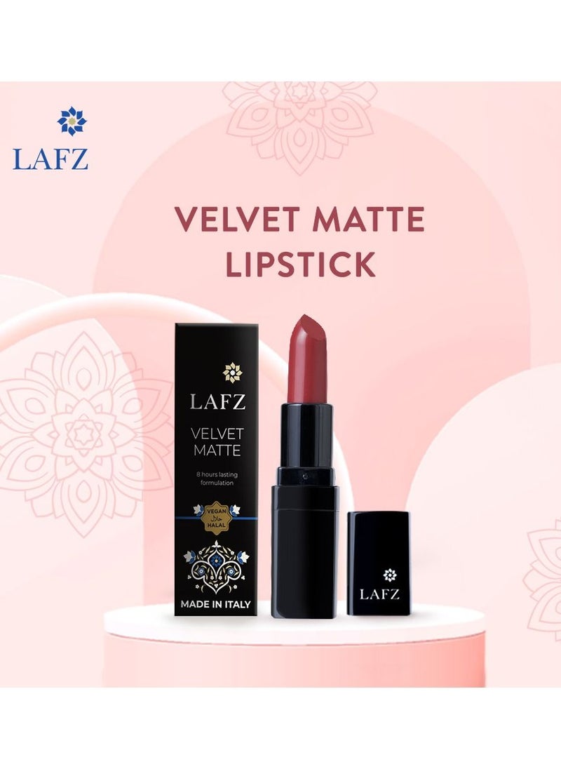 LAFZ - Transfer Proof & Smudge Proof Velvet Matte Lip Stick - Intense Color, Smooth Application, Up To 8 Hours Stay, 100% Vegetarian Enriched With Shea Butter And Vitamin E, Cinnamon Toast, 4.5gm - Image 1