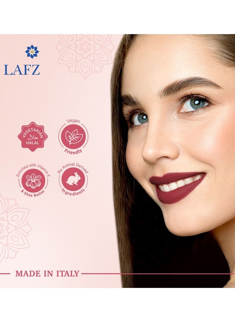 LAFZ - Transfer Proof & Smudge Proof Velvet Matte Lip Stick - Intense Color, Smooth Application, Up To 8 Hours Stay, 100% Vegetarian Enriched With Shea Butter And Vitamin E, Cinnamon Toast, 4.5gm - Image 1