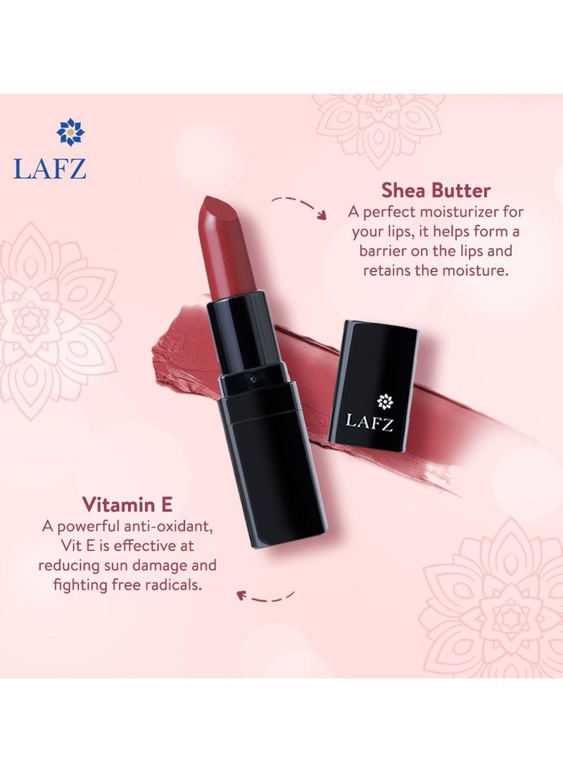 LAFZ - Transfer Proof & Smudge Proof Velvet Matte Lip Stick - Intense Color, Smooth Application, Up To 8 Hours Stay, 100% Vegetarian Enriched With Shea Butter And Vitamin E, Cinnamon Toast, 4.5gm - Image 1