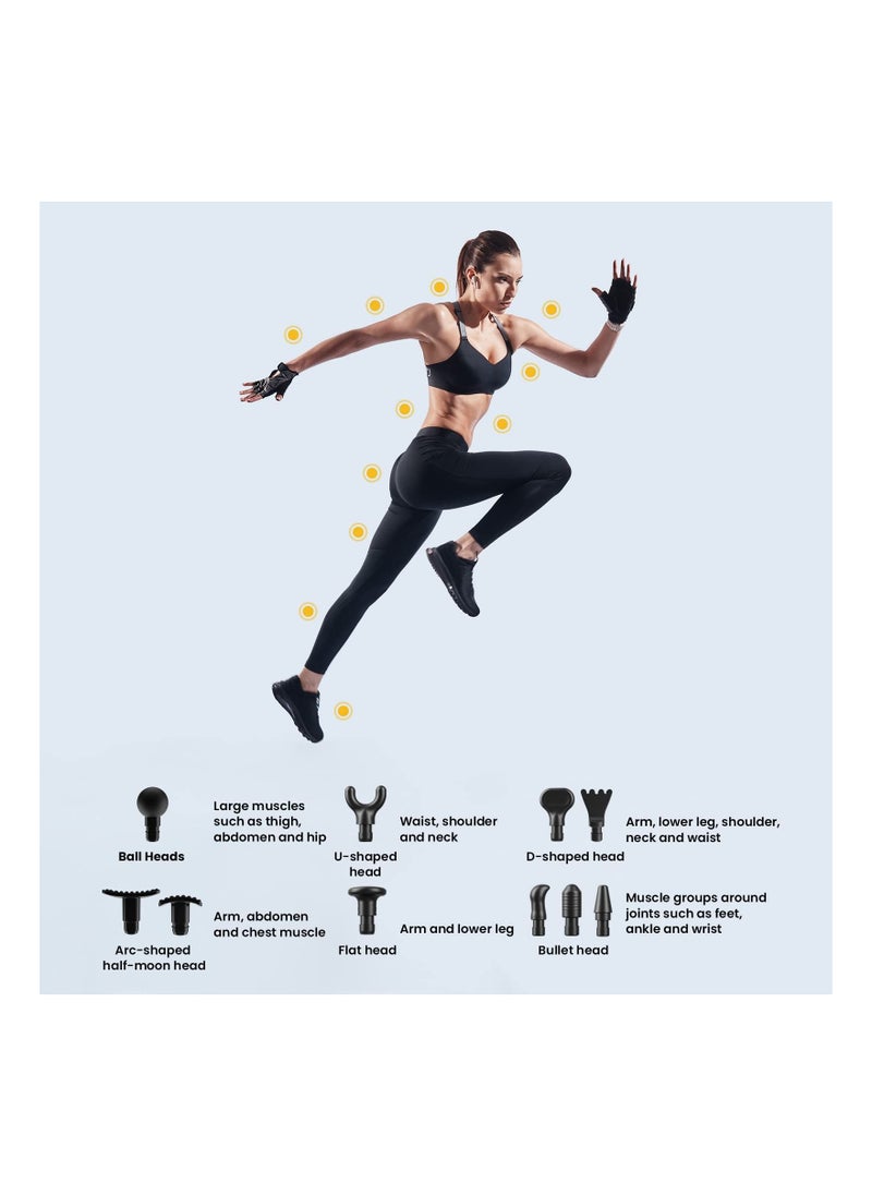Arabest - Massage Gun Deep Tissue Massager, Portable Silent Muscle Percussion Massage Gun with 8 Massage Heads, 9 Speeds Electric Handheld Deep Muscle Fascia Massager, Rechargeable Muscle Massage Gun - Image 1