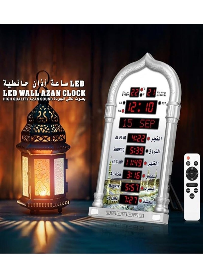 Digital LED Islamic Mosque Azan Prayer Clock for Home, Office, Hall and Mosque  - Image 2