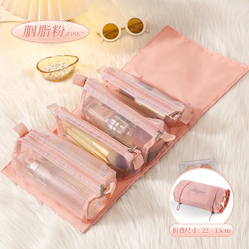 1 Minute Lazy Four-In-One Cosmetic Bag Student Ins Style Cosmetic Cosmetics Bag Portable Toiletry Bag Lightweight - Image 2