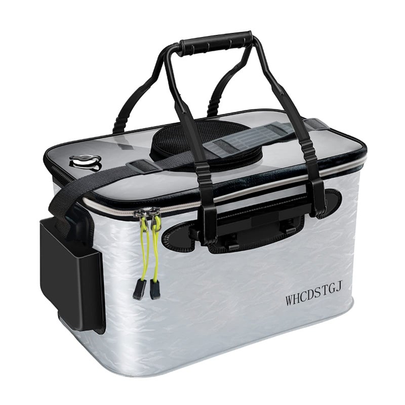 WHCDSTGJ Transparent Lid Fishing Bucket Portable Foldable Fishing Bucket Bait Bucket Fish Bucket Live Bait Storage 6 gallons