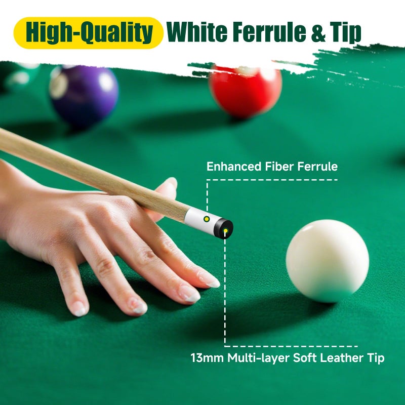 HMQQ Pool Cue Stick/Billairds cue Stick Pool Stick 58" Set of 2/Set of 4 /Set of 4 20OZ, 48" Set of 2/ Set of 4, with Different Weight/Size/Quantity (58" Set of 4) - Image 5