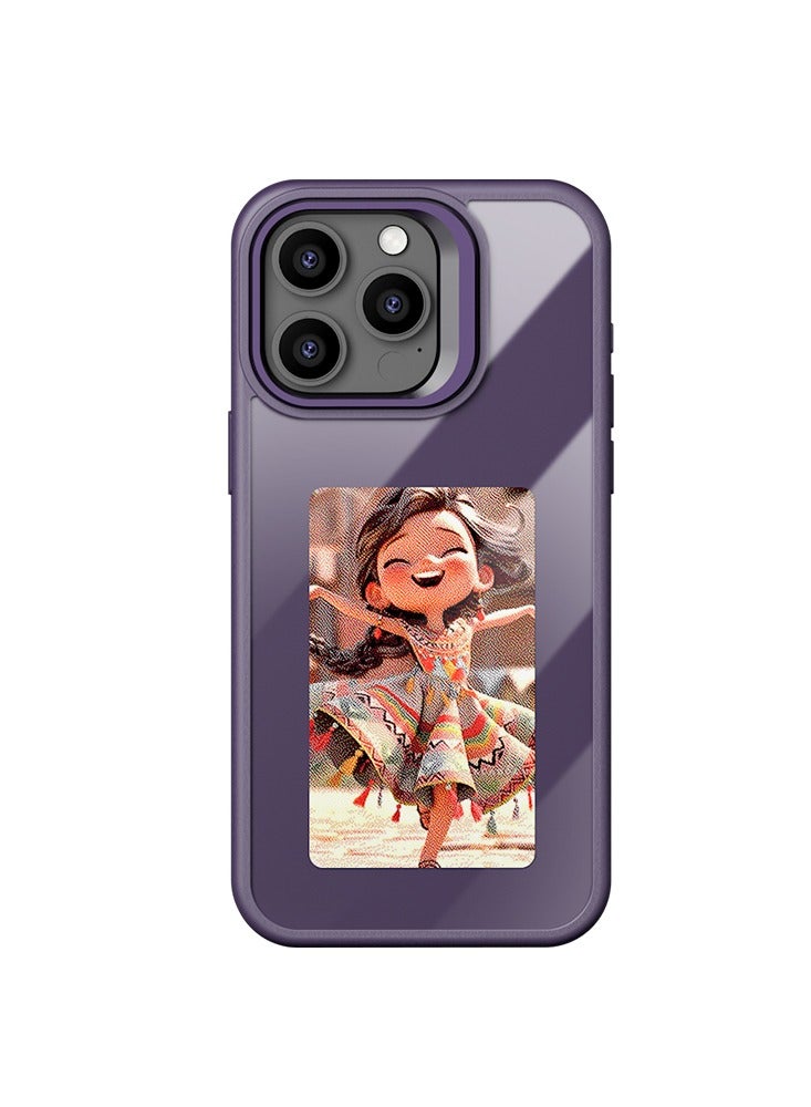 Smart Ink Phone Case,DIY Ink Screen,Compatible with IPhone16Pro,purple - Image 1