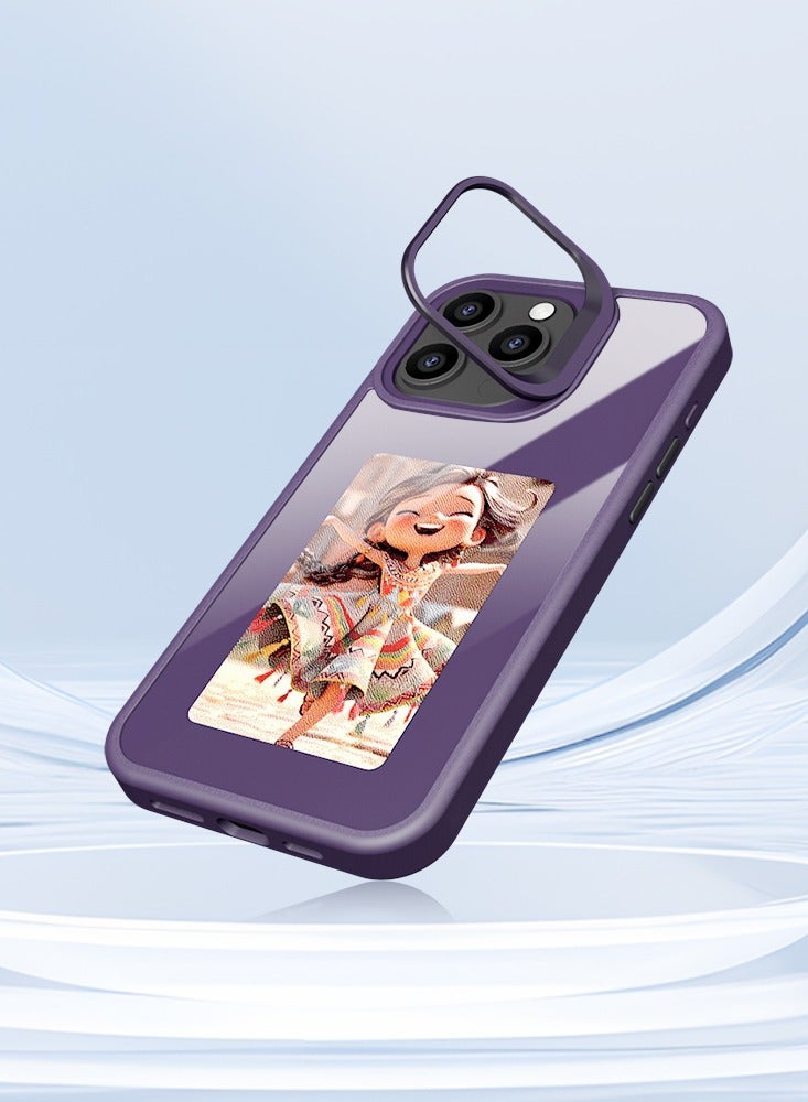 Smart Ink Phone Case,DIY Ink Screen,Compatible with IPhone16Pro,purple - Image 3
