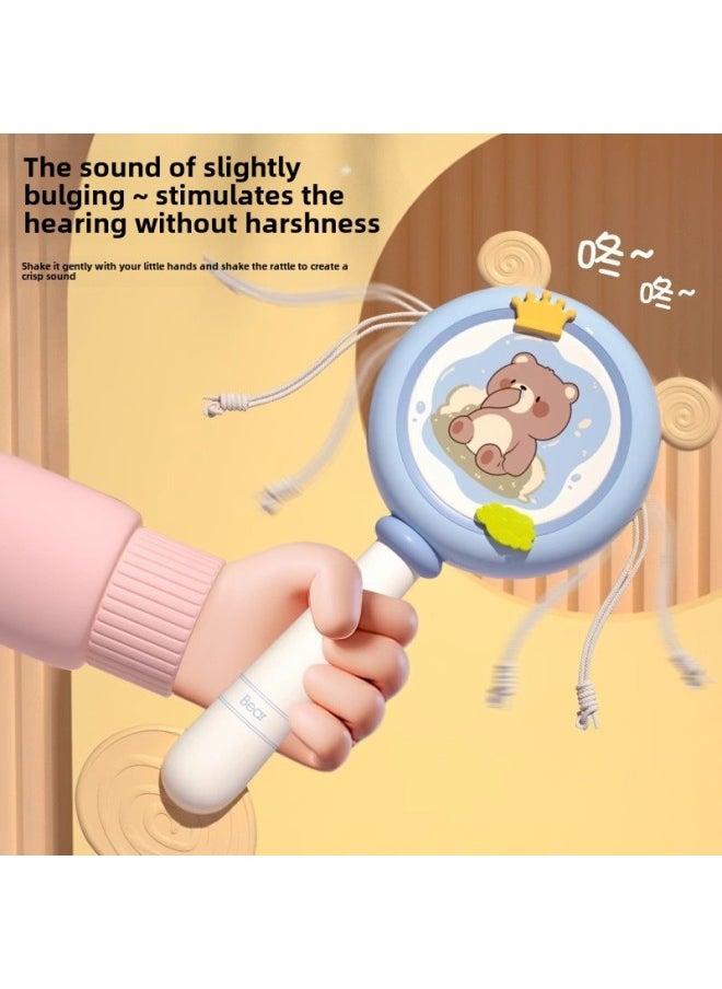 Generic - Baby Rattle Can Bite Newborn 8 Hand Rattle Silicone Rattle Puzzle Baby Children's Early Education Toys 6-Color: Cute Bear Teether Rattle-blue - Image 1