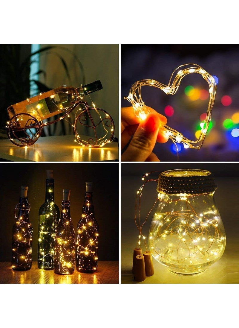 Tip 'n' Top Tip n Top 20 LED Wine Bottle Cork Lights Copper Wire String Lights 2M Battery Operated Wine Bottle Fairy Lights Bottle DIY Christmas Wedding Party Warm White 5 Units  - Image 4