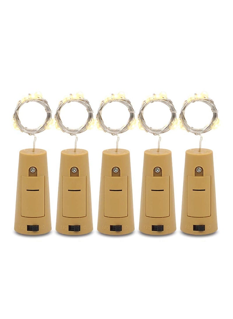 Tip 'n' Top Tip n Top 20 LED Wine Bottle Cork Lights Copper Wire String Lights 2M Battery Operated Wine Bottle Fairy Lights Bottle DIY Christmas Wedding Party Warm White 5 Units  - Image 1