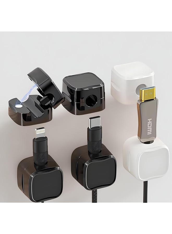 erorex Magnetic Cable Organizer & Holder Clips (6 Pack), Cable Management Clip, 0.79" x 0.79" x 0.67", Neutral - Image 1