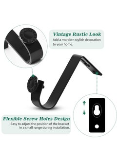 KASTWAVE Ceiling Curtain Rod Bracket, Heavy Duty Curtain Rod Holders, Black 4 Pack Ceiling Curtain Rods Hooks Hangers Fit for 3/4 to 9/10 Inch Drapery Poles  - Image 2