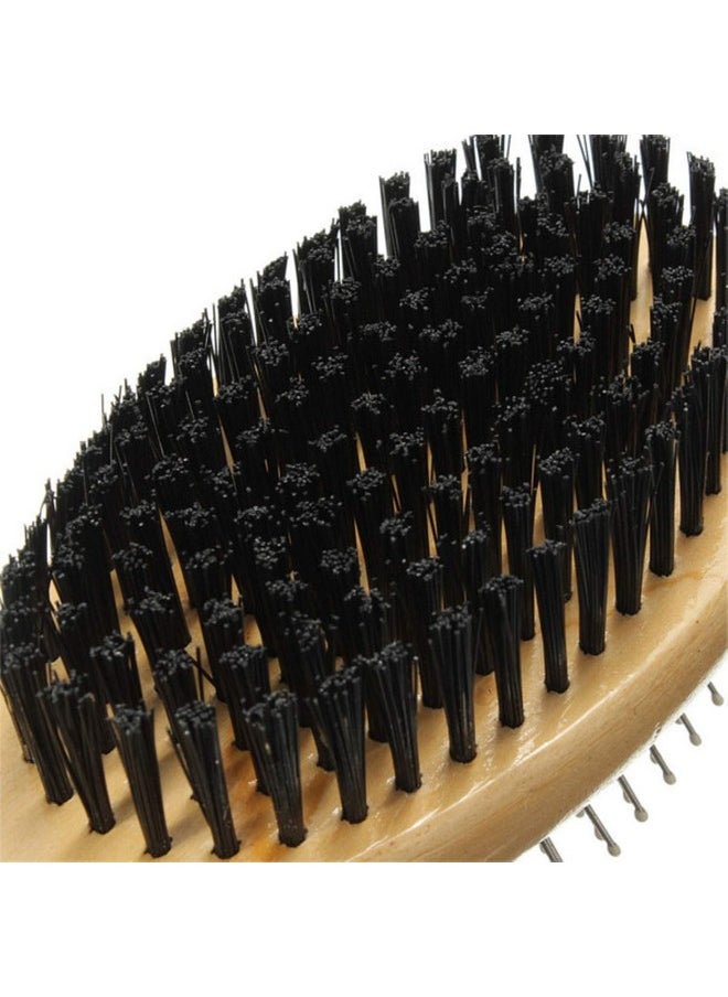 Wooden Handle Double Sided Pin And Bristles Pet,Puppy,Cat Grooming Hair Brush With Bathing Gloves-For Grooming And Care (Large) - pzsku/Z5119E7A5CF68588FA601Z/45/_/1728308545/86a85207-1c17-4258-8a05-d57b90336af6