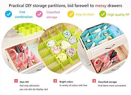 Didiz 8PCS Divider Drawer DIY Grid Plastic Drawer Separator Plastic Partition Organizer for Stationery Makeup Socks any Small Items - Image 4