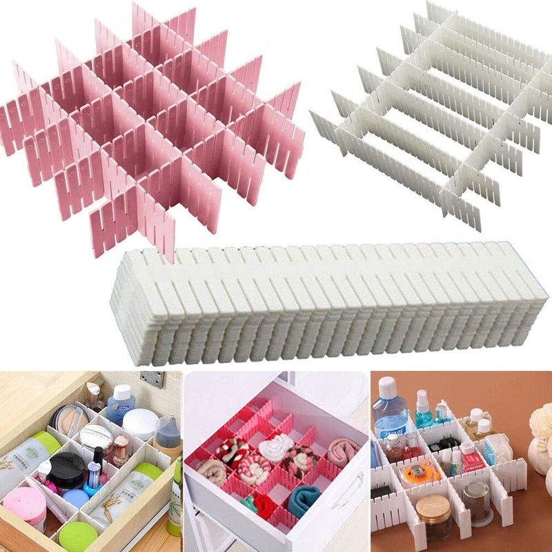 Didiz 8PCS Divider Drawer DIY Grid Plastic Drawer Separator Plastic Partition Organizer for Stationery Makeup Socks any Small Items - Image 1