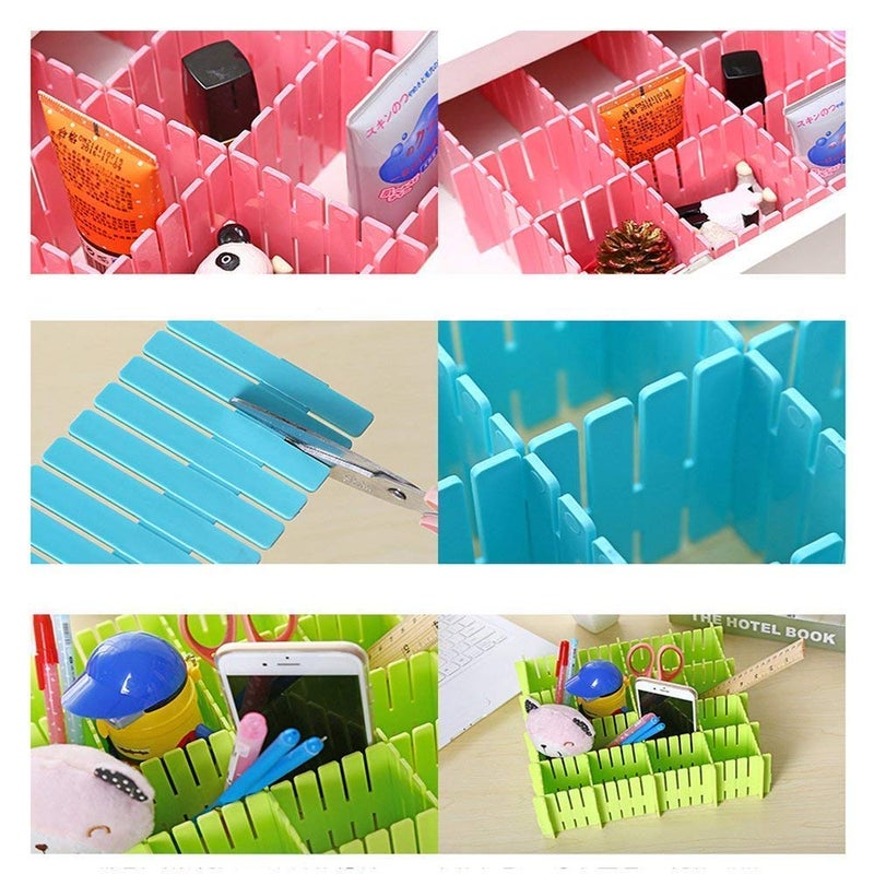 Didiz 8PCS Divider Drawer DIY Grid Plastic Drawer Separator Plastic Partition Organizer for Stationery Makeup Socks any Small Items - Image 2