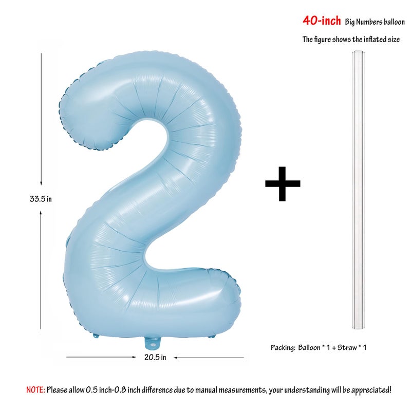 CHANGZHONG 40 In Matte Blue Number Balloons Helium Foil Mylar Balloon Birthday Party banquet Decoration Digital 2 - Image 2