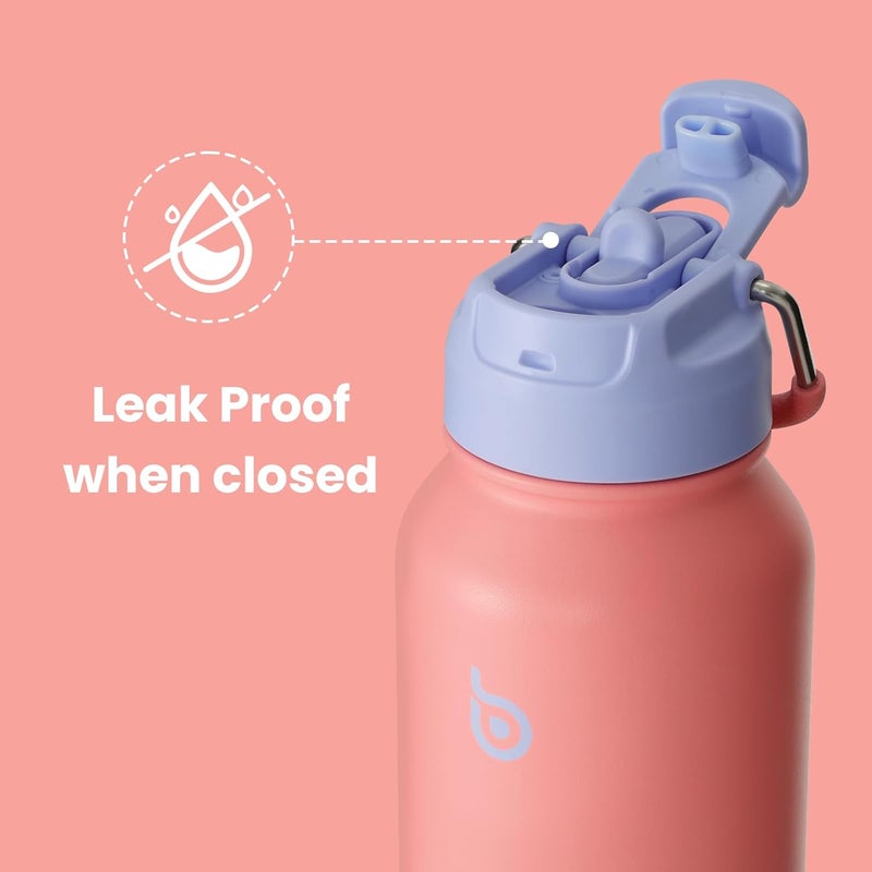 BOTTLE BOTTLE 32oz Insulated Stainless Steel Sport Water Bottle with Straw and Pill Box (Lavender Dream) - Image 4