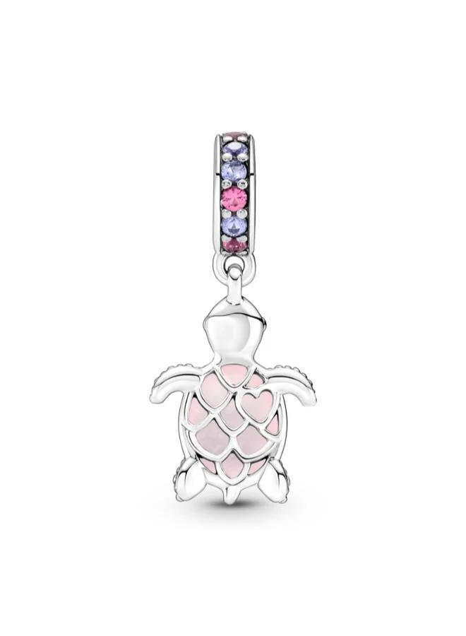 PANDORA Murano Glass Pink Sea Turtle Dangle Charm