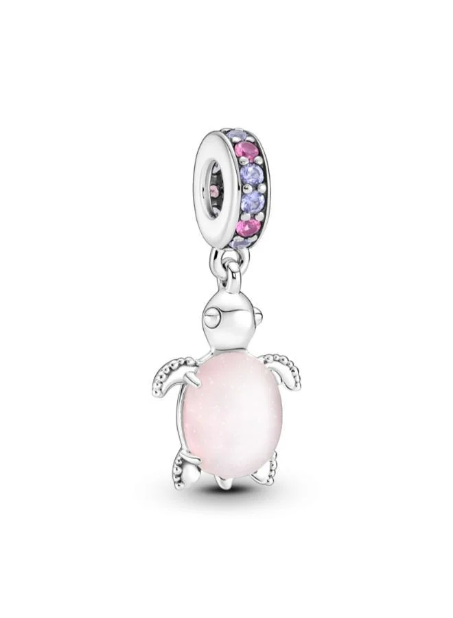 PANDORA Murano Glass Pink Sea Turtle Dangle Charm