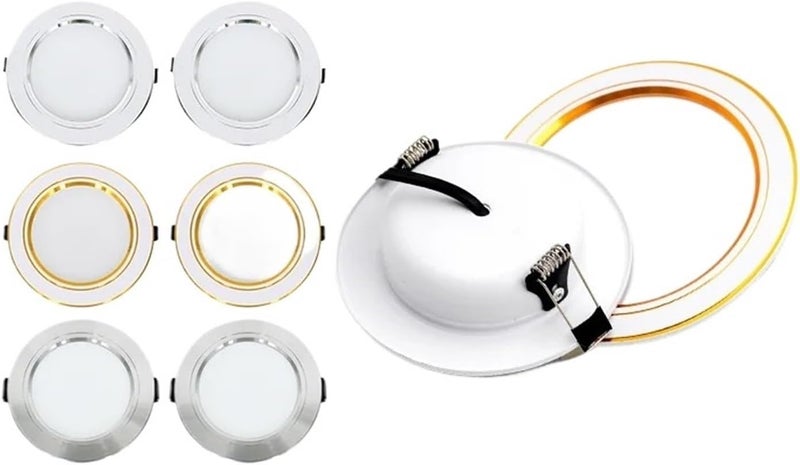 4Pcs LED Downlight 5W 9W 12W 15W 18W AC110V 220V DC12V 24V Recessed Ceiling Lamp Round Led Panel Down Lights Spotlight Lighting(White Card Deduction,AC220V 5W) - Image 1