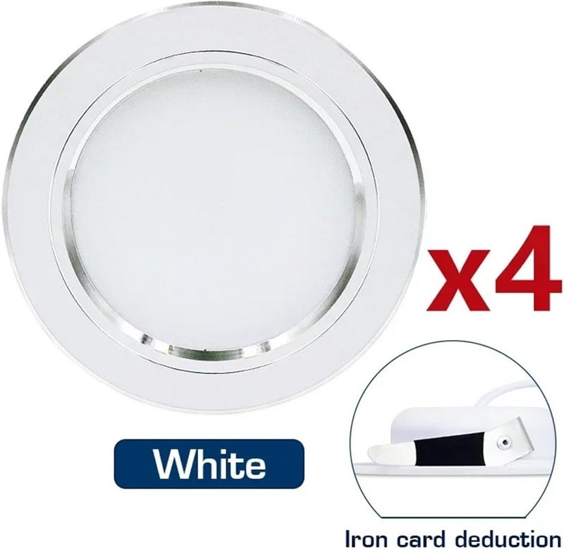4Pcs LED Downlight 5W 9W 12W 15W 18W AC110V 220V DC12V 24V Recessed Ceiling Lamp Round Led Panel Down Lights Spotlight Lighting(White Card Deduction,AC220V 5W) - Image 2
