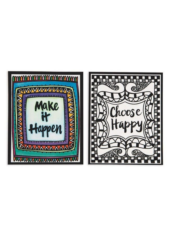S&S Worldwide - Think Positive Velvet Art Posters, 4 Each Of 6 Designs, Inspirational Quotes - Dream Big, Good Vibes Only & More, Color With Markers Or Colored Pencils, 8" X 10" Cardstock, Pack Of 24. - Image 1