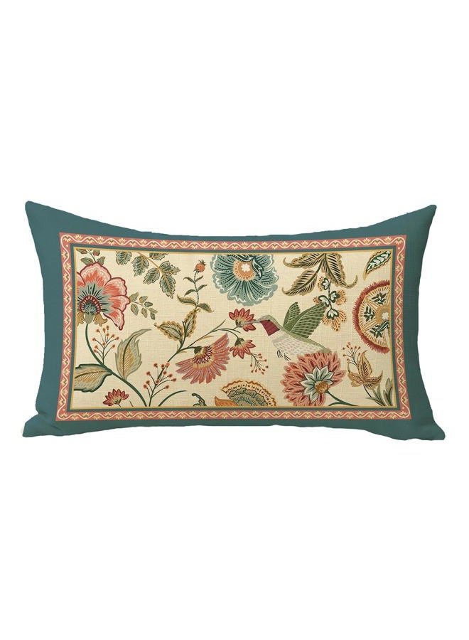Fjfz Vintage Flower Birds Lumbar Decorative Throw Pillow Covers 12 x 20, Rectangular Elegant Floral Hummingbird Outdoor Home Decor, Farmhouse Wildflower Couch Cushion Case - Image 1