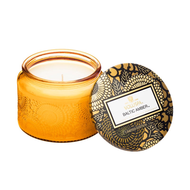 Voluspa Baltic Amber, Petite Candle Jar, 3.2 Ounce, 25 Hour Burn Time, Coconut Wax for Clean Burning, Handcrafted in the USA - Image 1