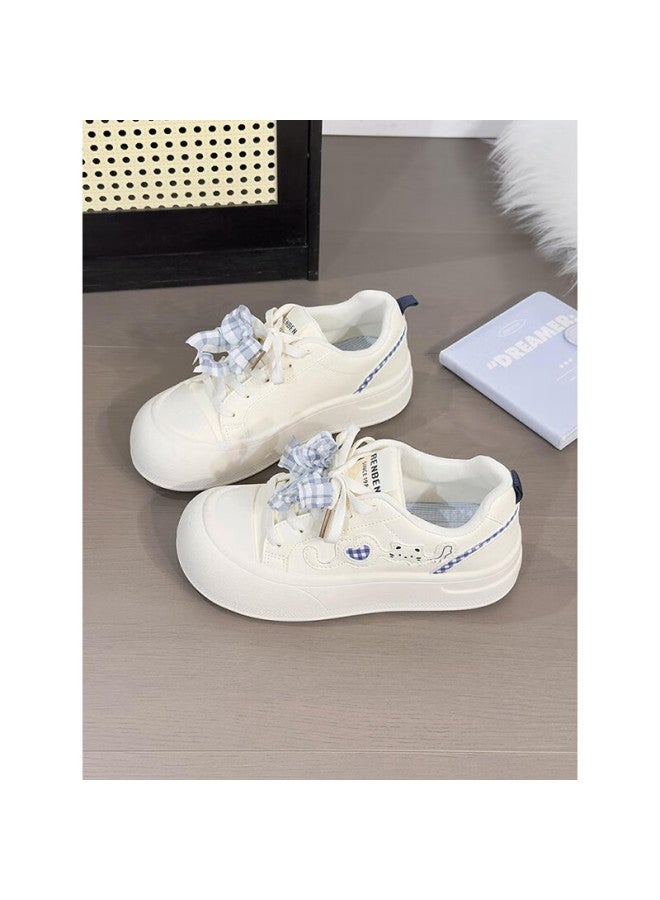 Humanity Renben Soft Sole Lightweight White Sneakers For Women Trending Original Versatile Chunky Head Bread Shoes Thick Sole Sports Sneakers For Women - Image 4
