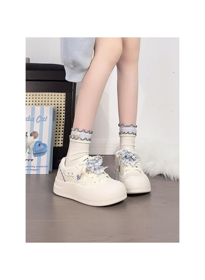 Humanity Renben Soft Sole Lightweight White Sneakers For Women Trending Original Versatile Chunky Head Bread Shoes Thick Sole Sports Sneakers For Women - Image 2