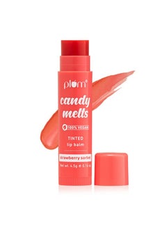 Plum Candy Melts Strawberry Sorbet Tinted Lip Balm | Moisturizes & Nourishes | Hydrates Dry & Chapped Lips | 100% Vegan | 4.5G  - Image 2