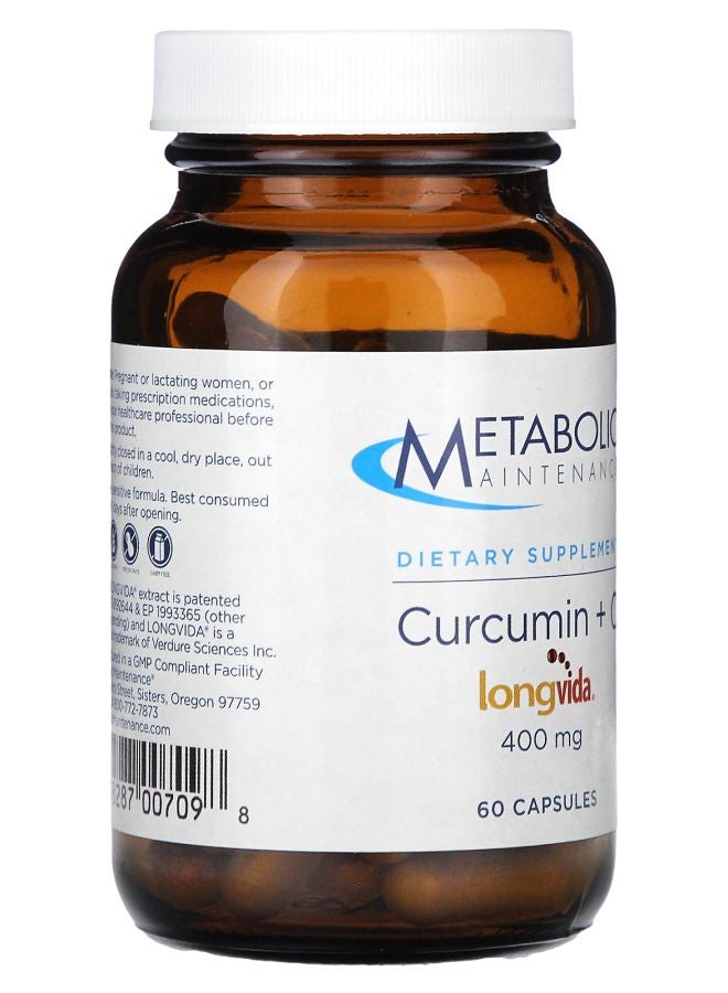 Metabolic Maintenance Curcumin + C 400 mg 60 Capsules - Image 2