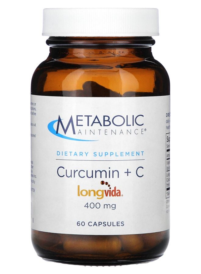 Metabolic Maintenance Curcumin + C 400 mg 60 Capsules - Image 1