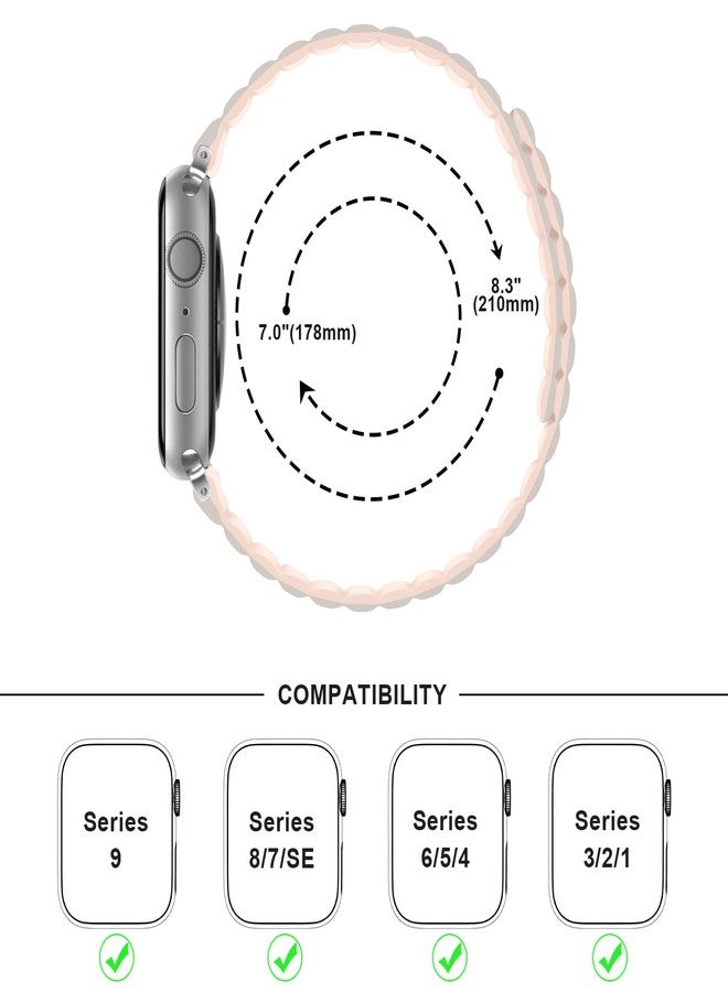 Anlinser Magnetic Bands Compatible with Apple Watch Band 49/46/45 44/42/41/40/38mm, Women Men Double Side Reversible Strap for iWatch Ultra 3-1 Series 11/10/9/8/7-1 SE (42/41/40/38, Starlight/Pink) - Image 2