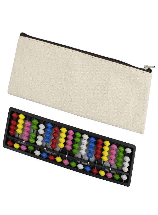 Spillbox مجموعة أدوات تعليم الرياضيات للأطفال Spillbox Abacus، عداد ذو 17 قضيبًا مع حقيبة قماشية - أبيض (أبيض متعدد الألوان) - Image 1