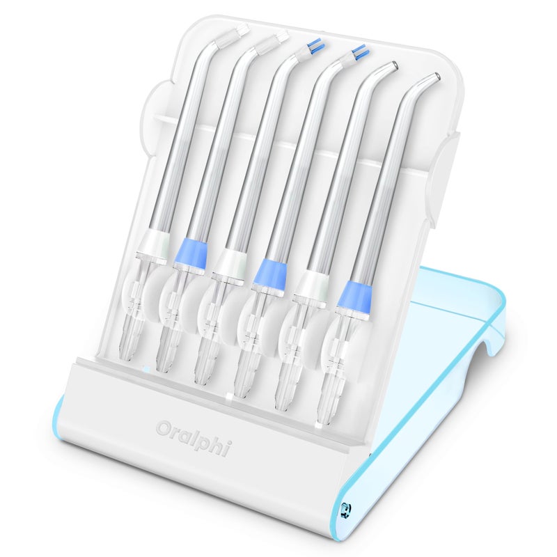 Oralphi Replacement Tips for Waterpik Water Flosser (2 Classic Jet Tips + 2 Orthodontic Tips + 2 Plaque Chaser Tips+ Storage Case Combo) - Image 1