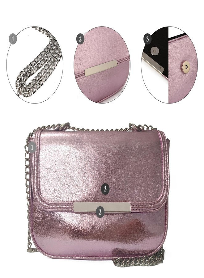 Gladdon Shoulder Bags for Women Bling Purse Sparkle Evening Shoulder Purses with Chain Strap Purple - Image 4