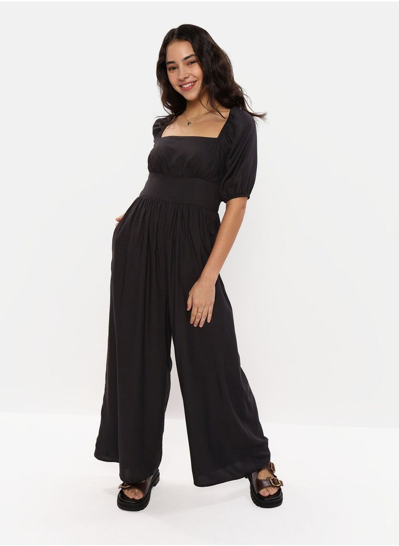 American Eagle - Puff Sleeve Wide Leg Jumpsuit - Image 1
